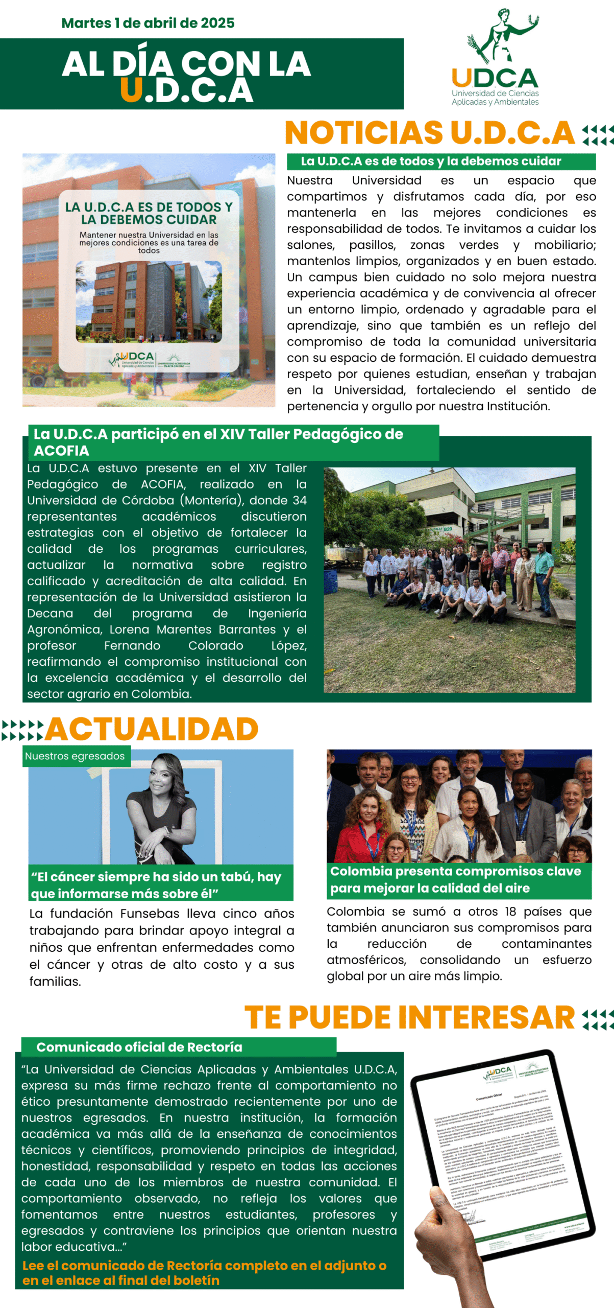Boletín U.D.C.A 1 de abril