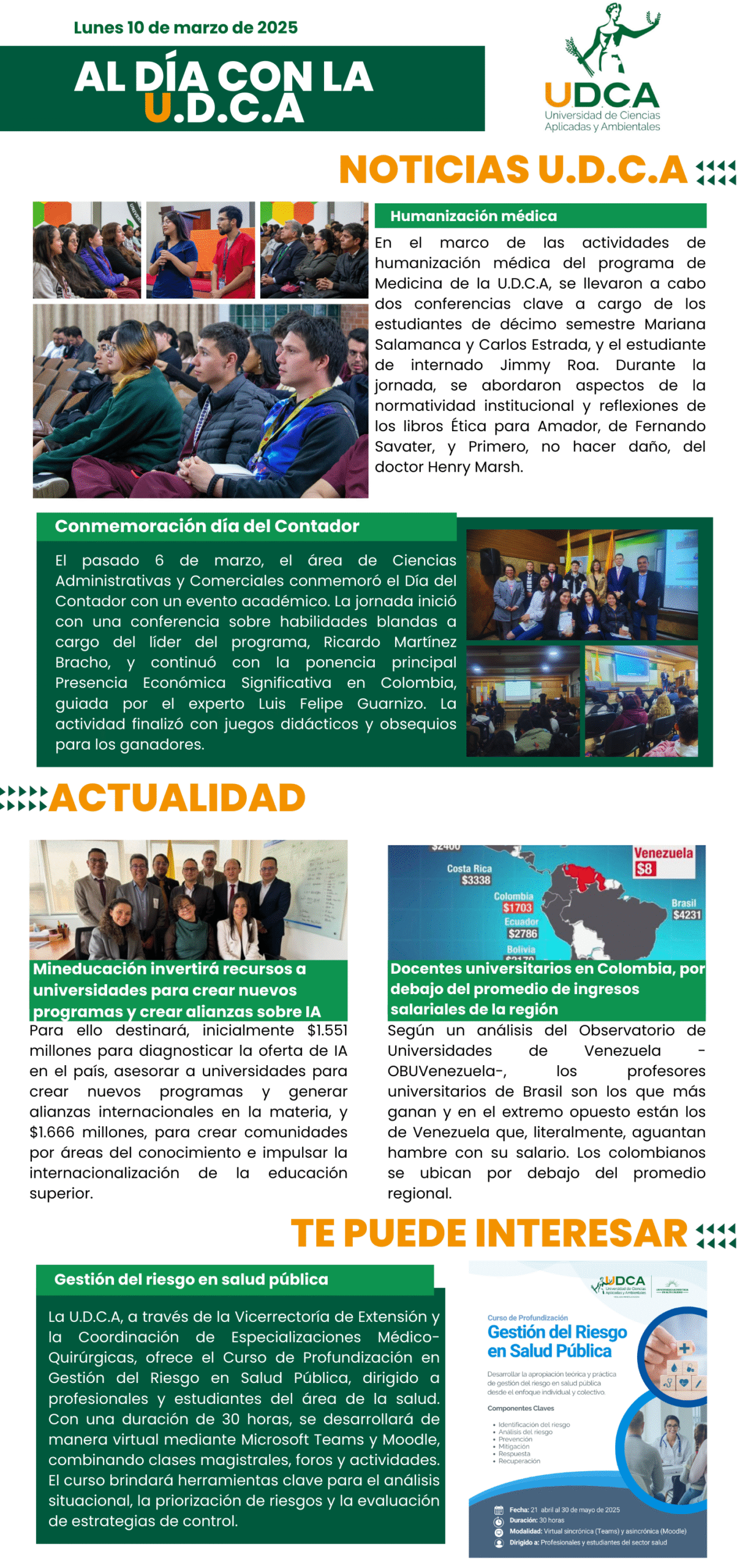 Boletín U.D.C.A 10 de marzo