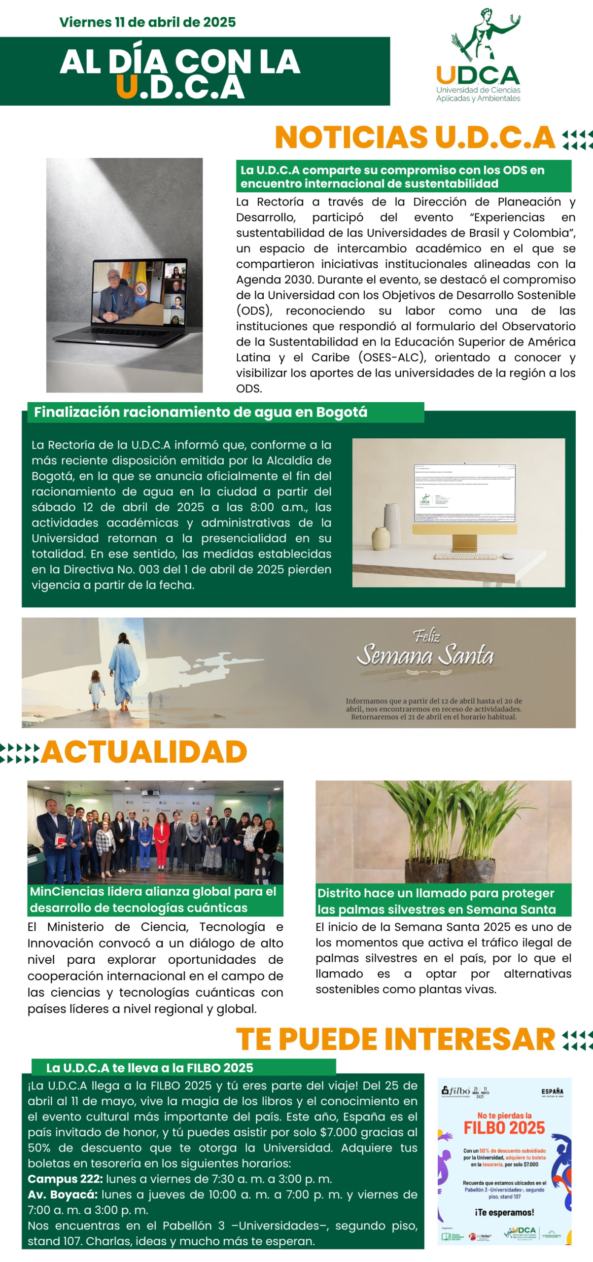 Boletín U.D.C.A 11 de abril