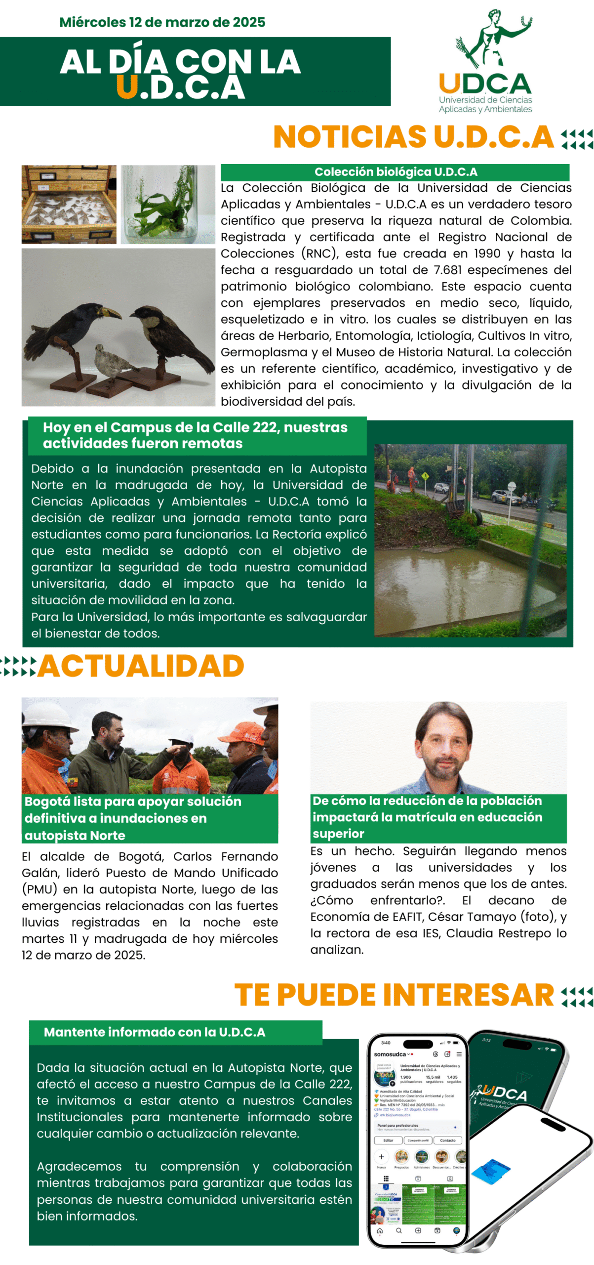 Boletín U.D.C.A 12 de marzo
