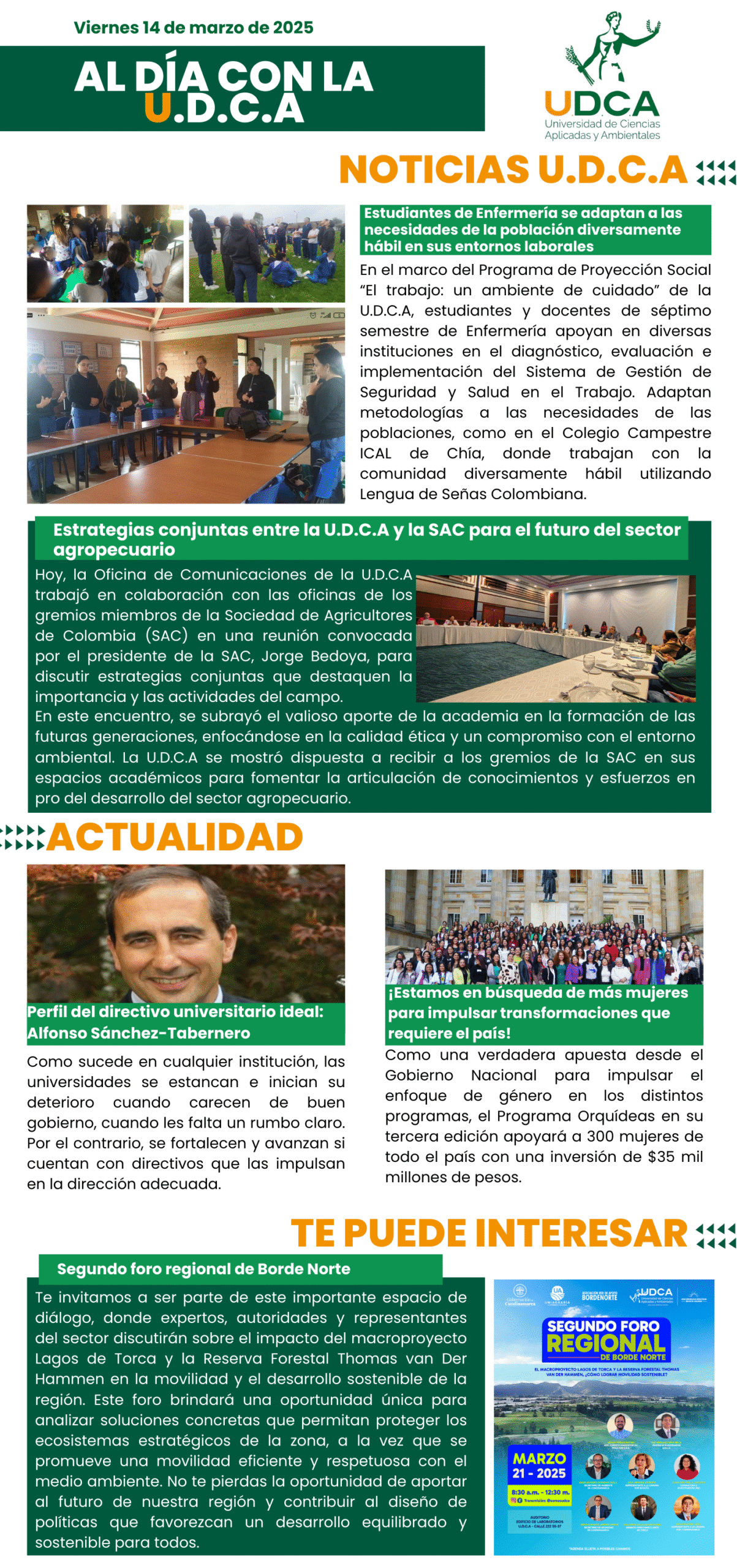 Boletín U.D.C.A 14 de marzo