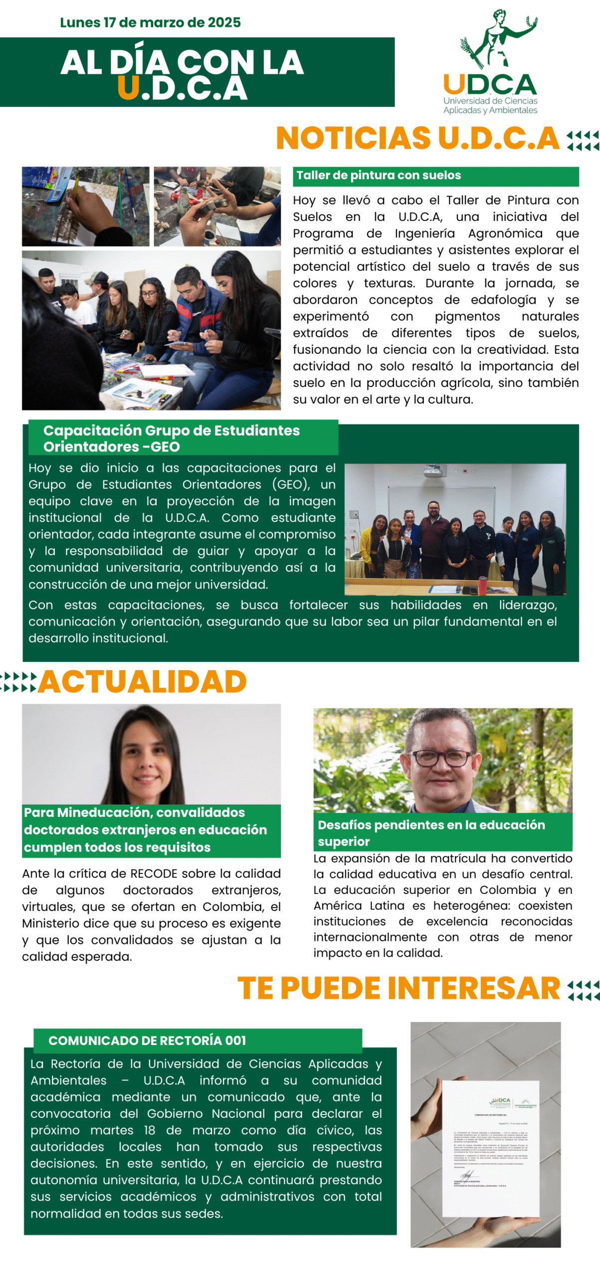 Boletín U.D.C.A 17 de marzo