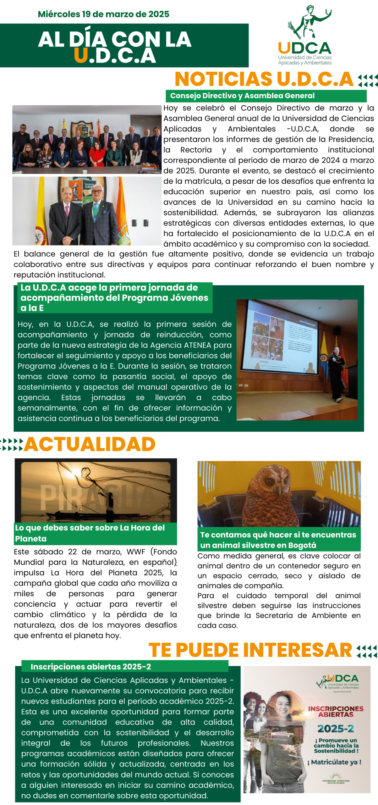 Boletín U.D.C.A 19 de marzo