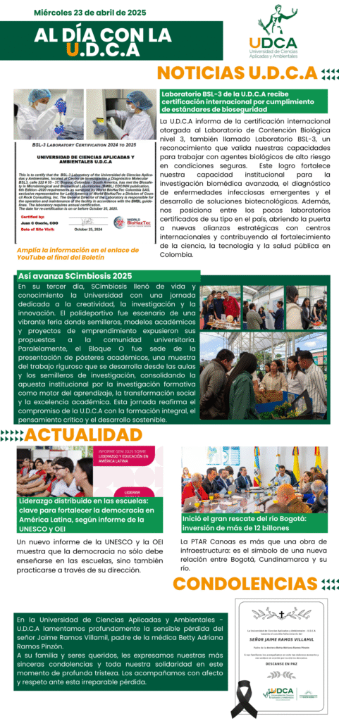 Boletín U.D.C.A 23 de abril