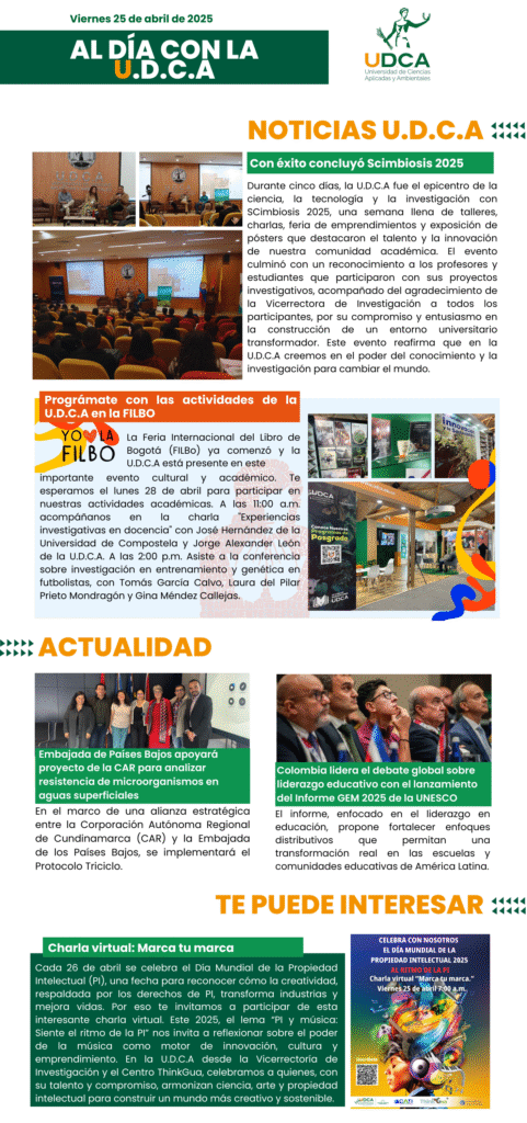 Boletín U.D.C.A 25 de abril