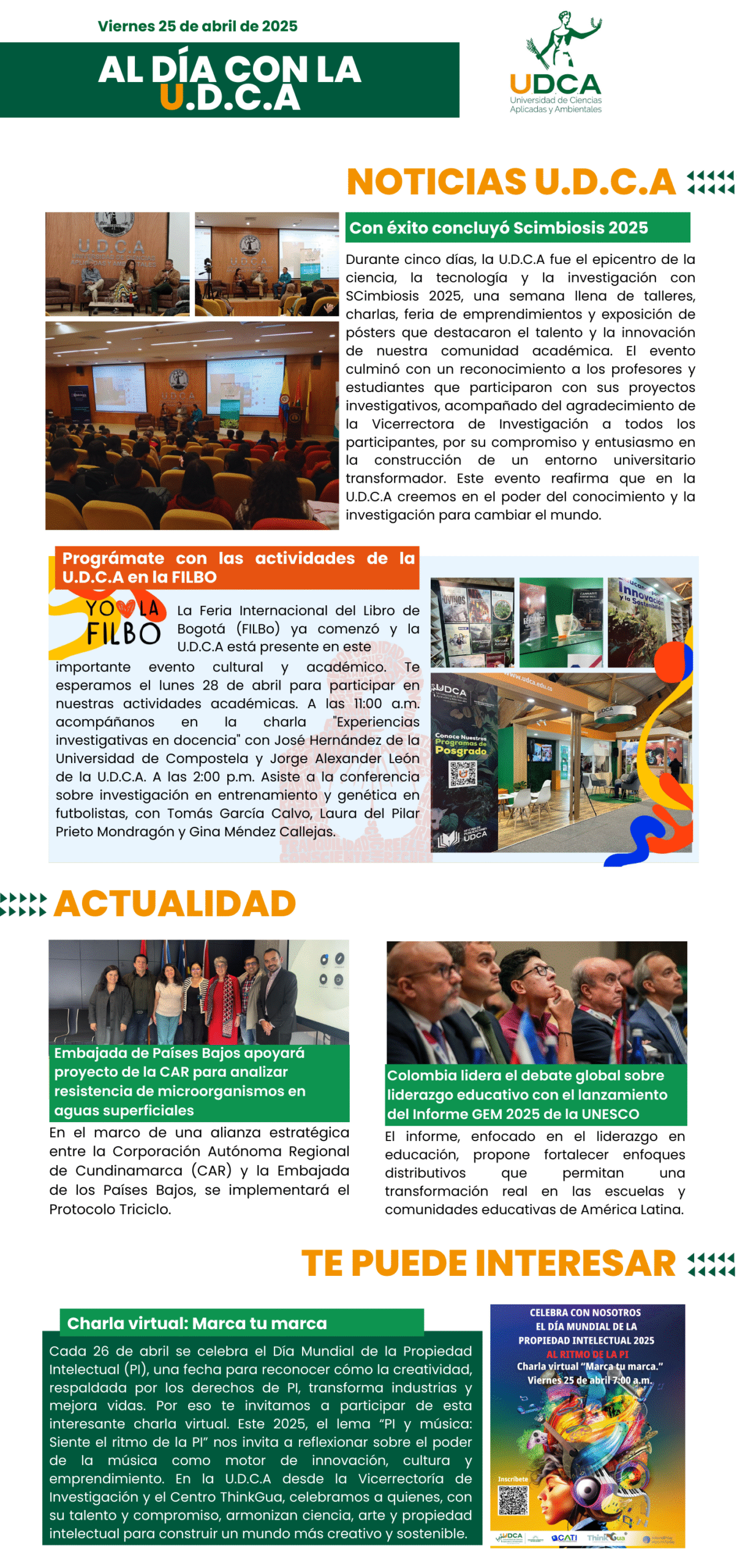 Boletín U.D.C.A 25 de abril