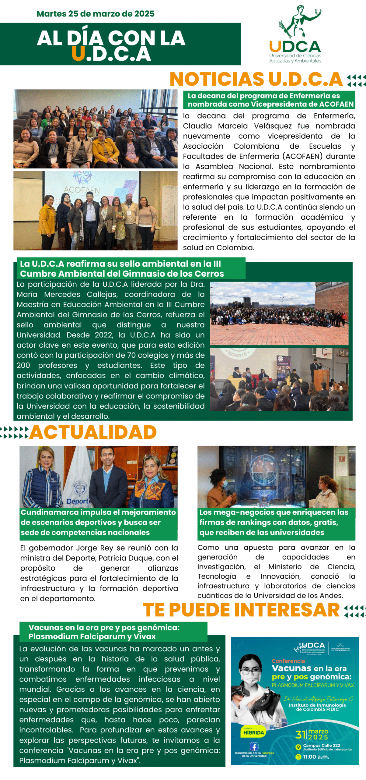 Boletín U.D.C.A 25 de marzo