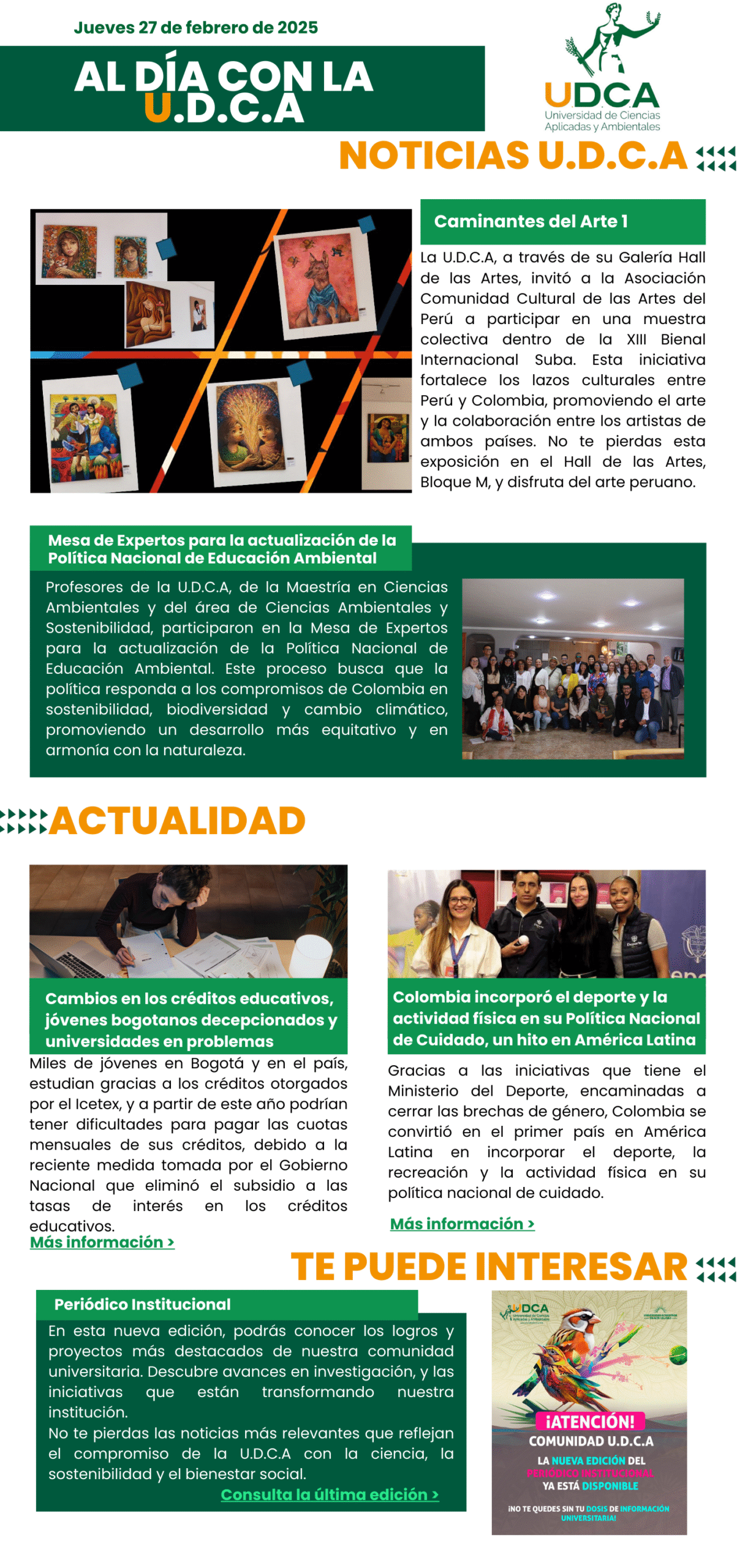 Boletín U.D.C.A 27 febrero