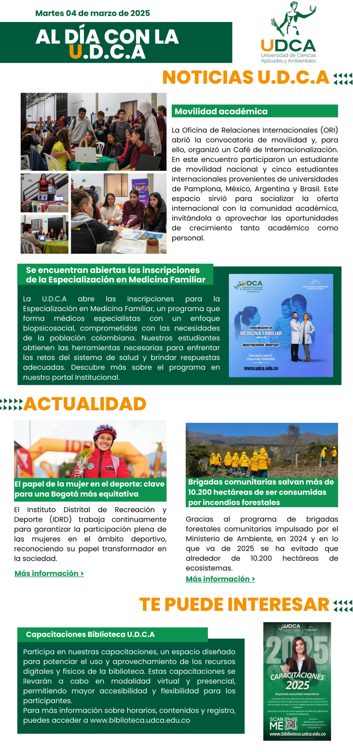 Boletín U.D.C.A 4 de marzo