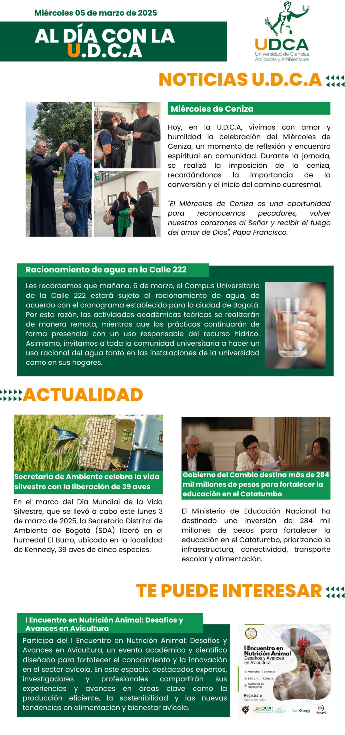 Boletín U.D.C.A 5 de marzo