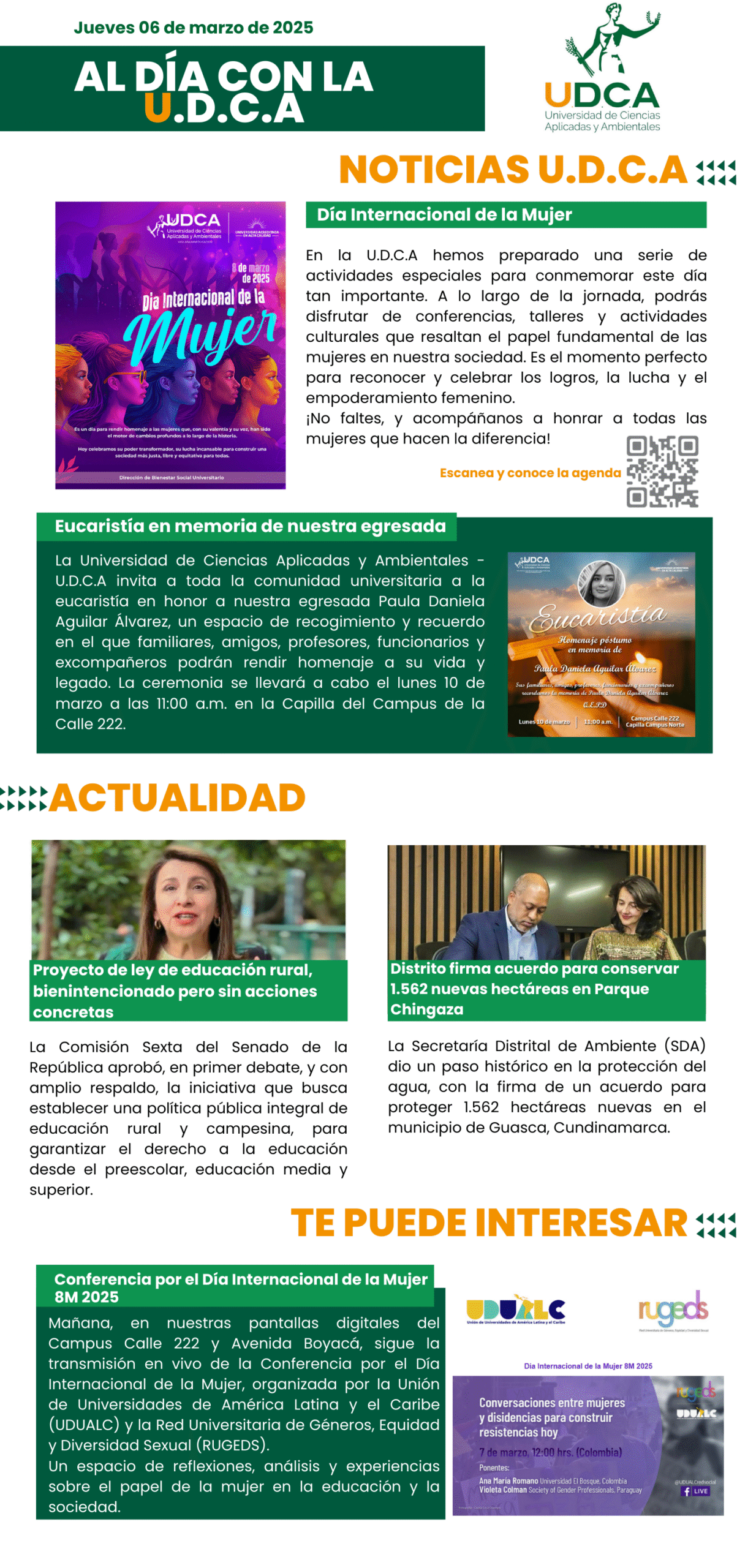 Boletín U.D.C.A 6 de marzo