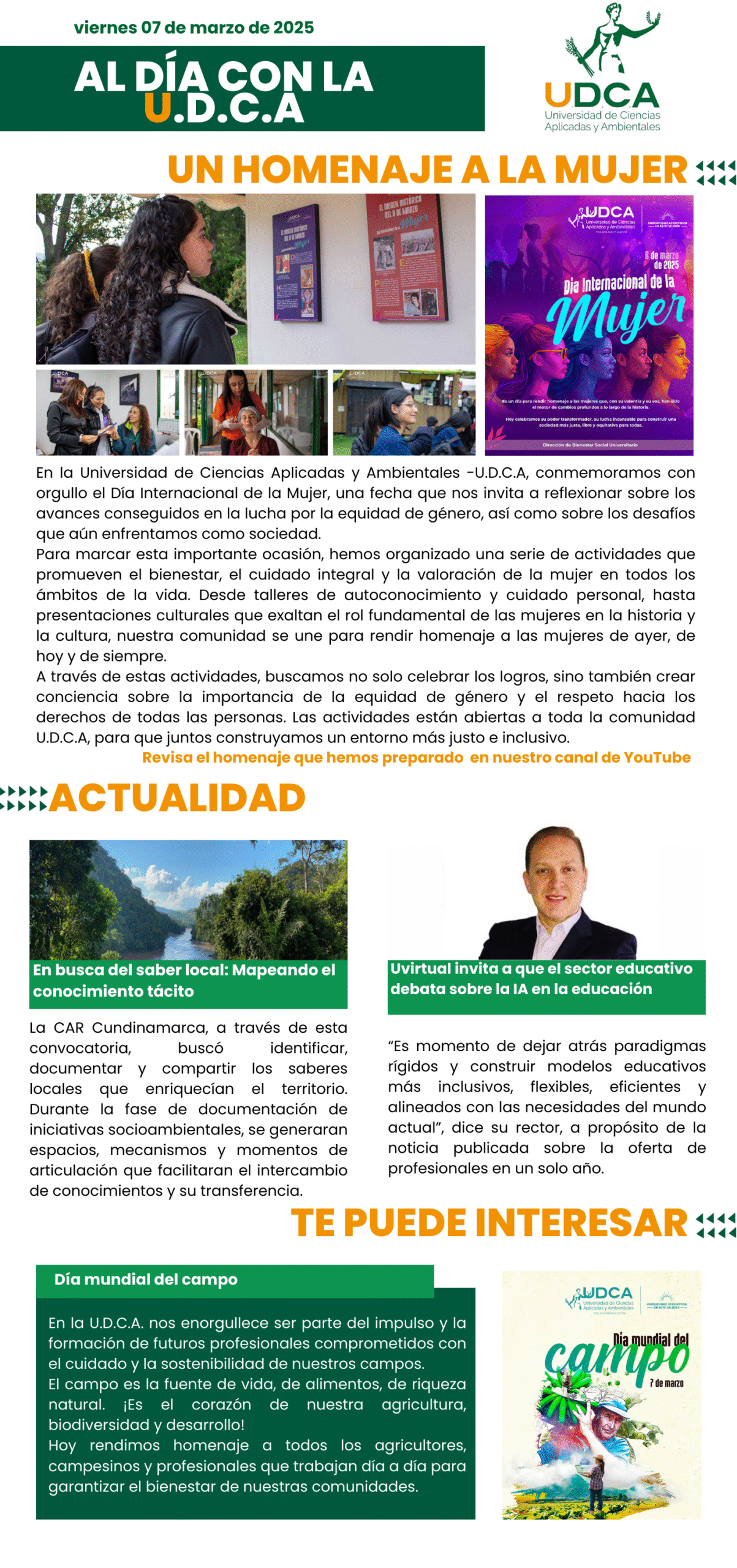Boletín U.D.C.A 7 de marzo