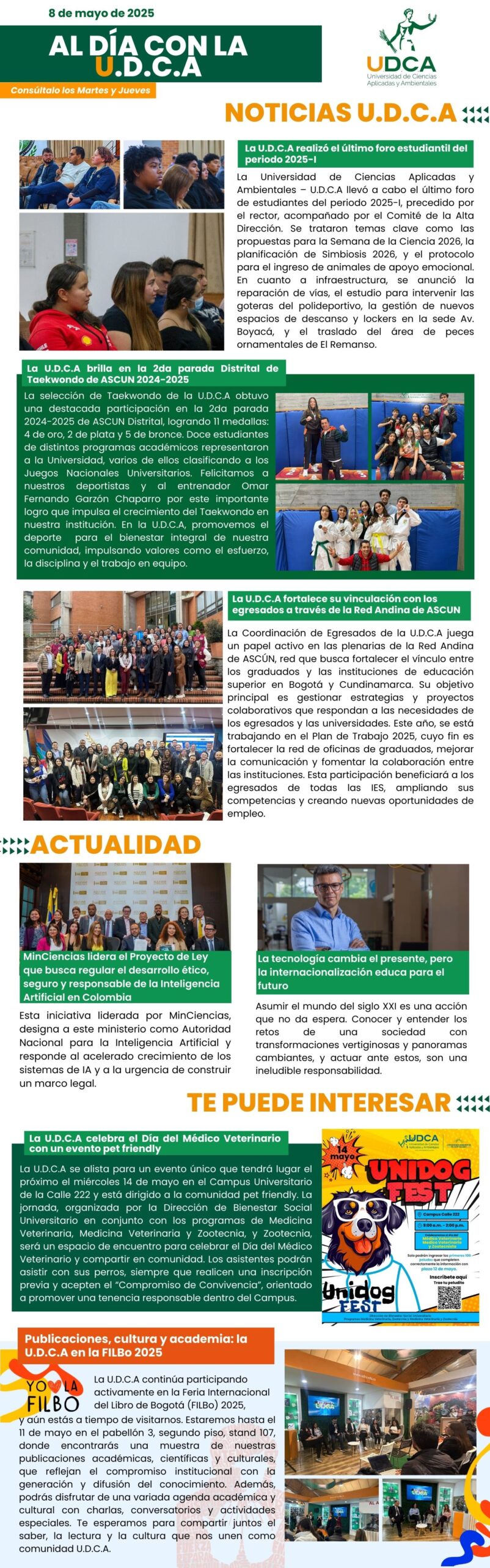 Boletín U.D.C.A 8 de mayo